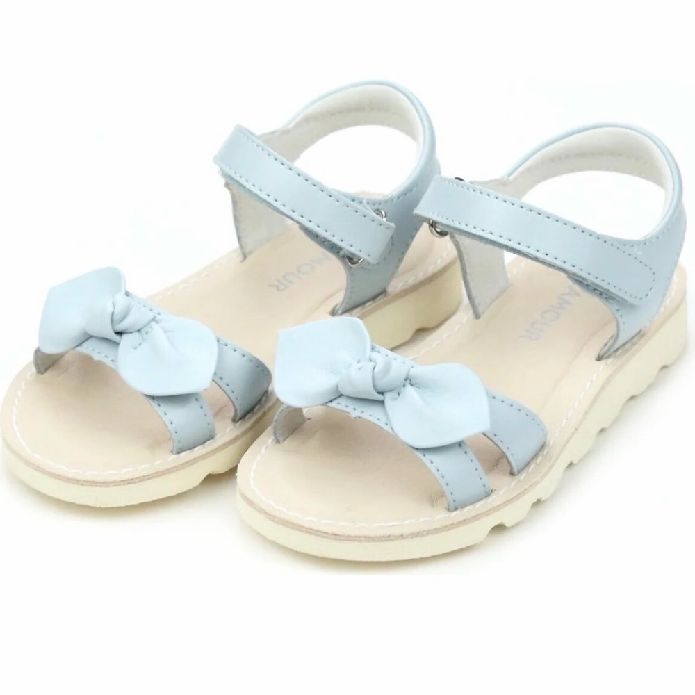 L’Amour Leigh Knotted Bow Sandal in Light Blue
